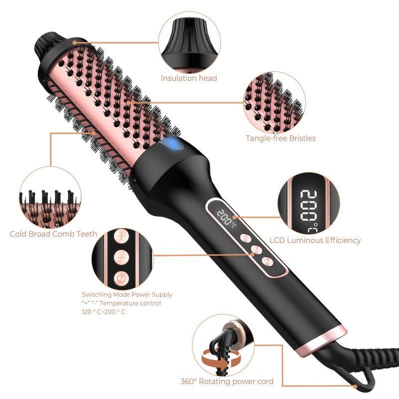 2-in-1 Styling Iron/Brush – Sleek & Curl Pro - Onaré Beauty