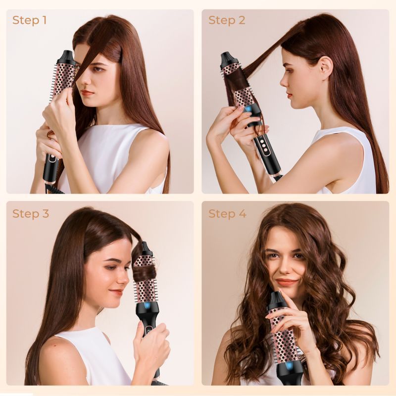 2-in-1 Styling Iron/Brush – Sleek & Curl Pro