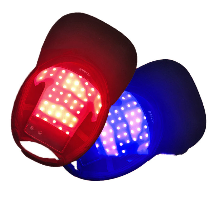Portable LED Hair & Scalp Therapy Cap — Red + Blue Light